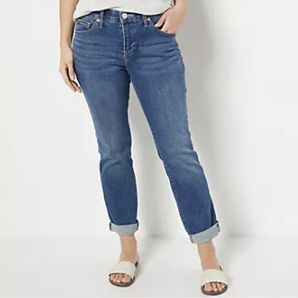 👖JAG 14/26 Carter Girlfriend Jeans, Elastic Waist